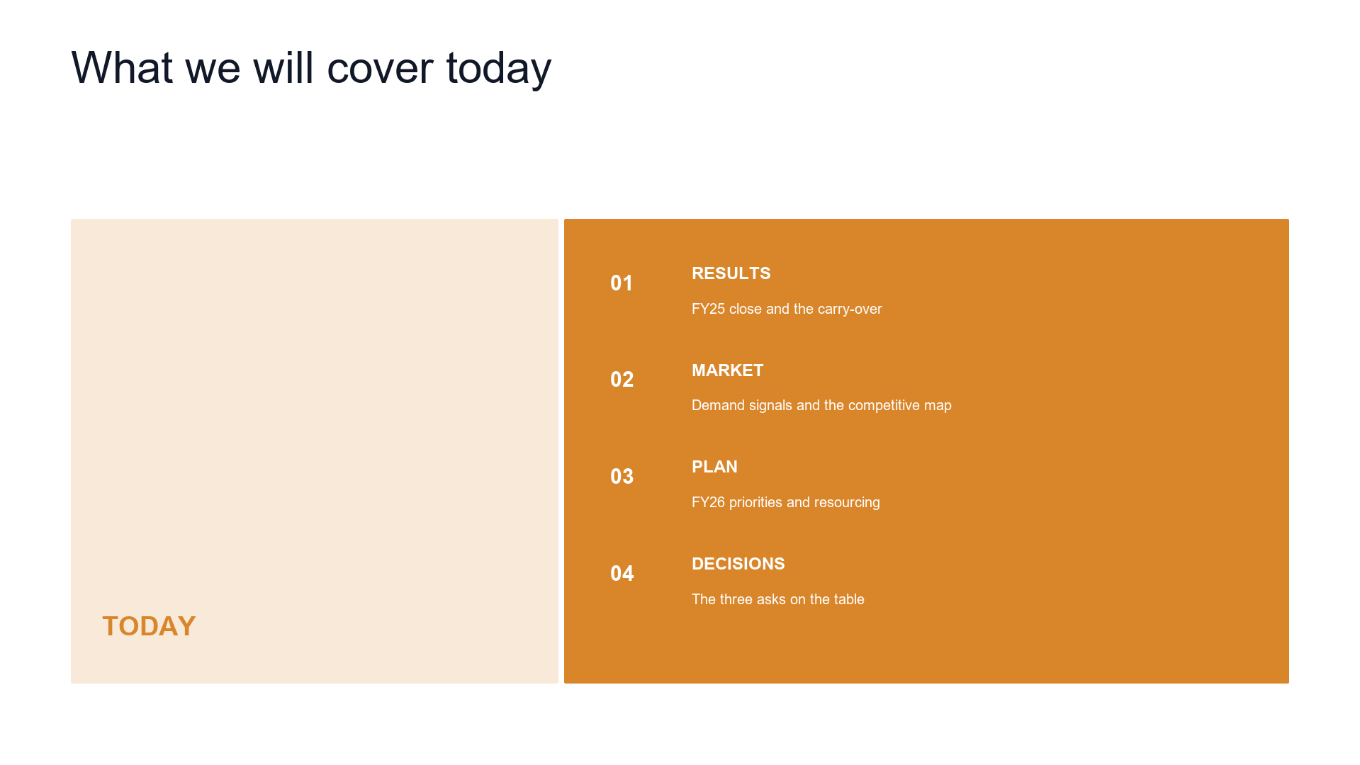 Panel list agenda slide template preview