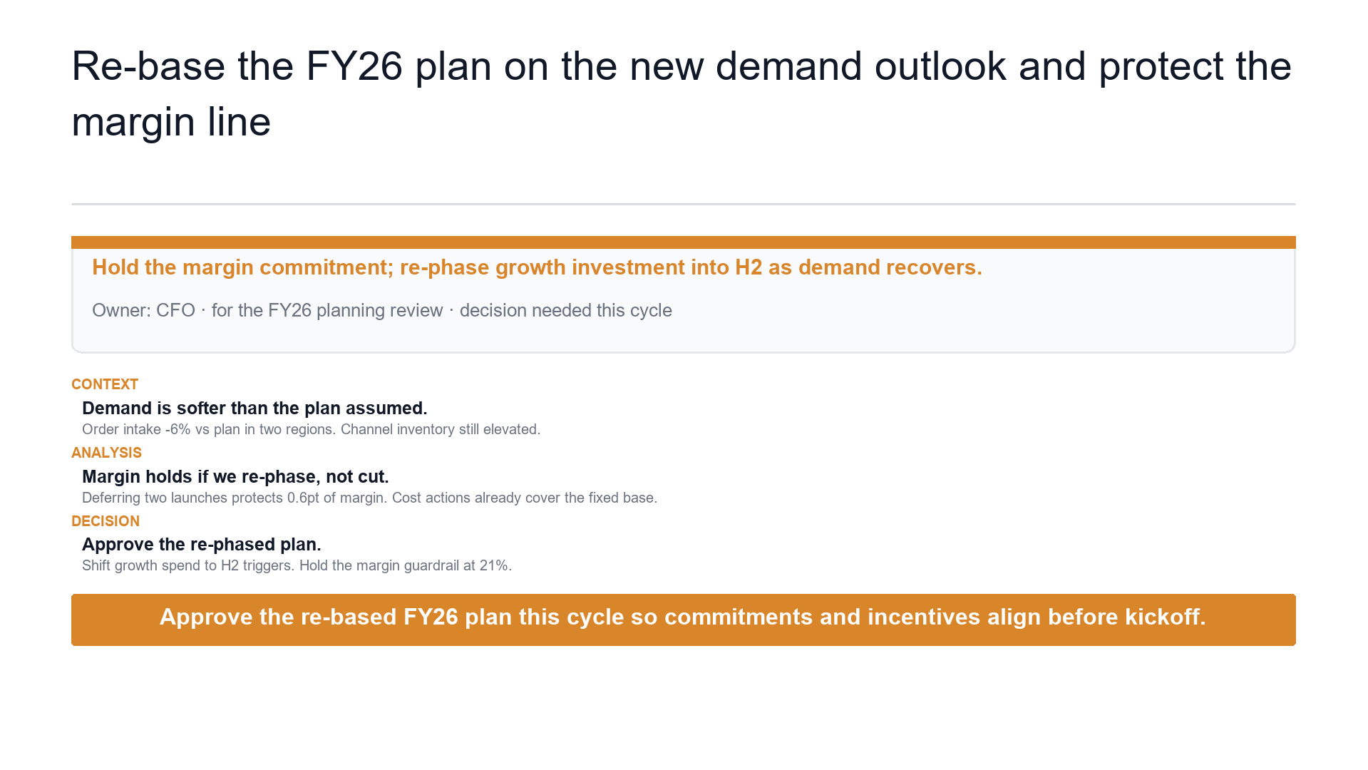 Executive summary — the call and the case for it slide template preview