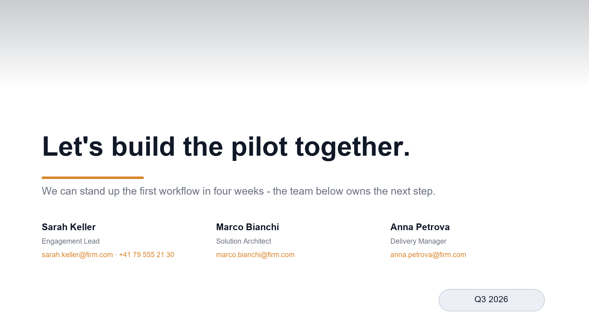 Contact closing slide template preview